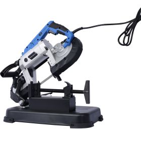 High-Performance Portable Band Saw with Removable Stainless Steel Base, 45Â°-90Â° Cutting, 10A 1100W Motor, 5-inch Depth Cut,