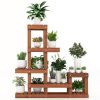 6 Tier Wood Plant Stand with High Low Structure