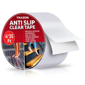 Grip Tape Heavy Duty Anti Slip Tape Clear Waterproof Outdoor Indoor 4 In x35 Ft