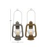 DecMode 9"W, 23"H Rustic Lantern, Grey, 2 - Pieces