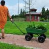 Folding car Poly Garden dump truck with steel frame, 10 inches. Pneumatic tire, 300 lb capacity body 55L Green