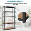 72 Inch Storage Rack with 5 Adjustable Shelves for Books Kitchenware