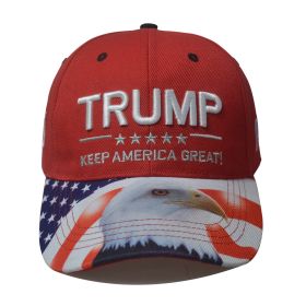 Trump same baseball cap US general election spot USA eagle Trump hat (colour: Printed Eagle Head - Red, size: Adjustable)