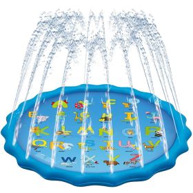 100/170 CM Children Pet Water Mat Summer Beach Inflatable Water Spray Pad Lawn Swimming Pool Mat Pet Sprinkler Outdoor Game Toy (Ships From: China, Color: 170cm Light blue B)