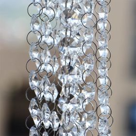 Crystal Octagon Prism Bead String 16mm - 2 Holes Clear Crystal Octagon Bead Chain for Garland Chandelier Wedding Party Tree Garlands Decoration DIY Je (size: 2.6 Meters(8.5 FT))