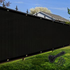 Artpuch Privacy Fence Screen Black Customized Outdoor Mesh Panels for Backyard, Balcony,Patio,Construction Site with Zip Ties (Color: Black, size: 4x66 ft)