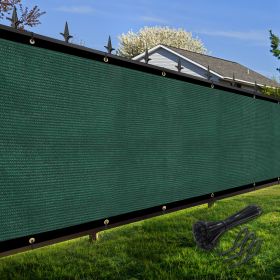 Artpuch Privacy Fence Screen Dark Green Customized Outdoor Mesh Panels for Backyard, Balcony,Patio,Construction Site with Zip Ties (Color: Dark Green, size: 6x147 ft)