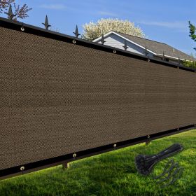 Artpuch Privacy Fence Screen Brown Customized Outdoor Mesh Panels for Backyard, Balcony,Patio,Construction Site with Zip Ties (Color: Brown, size: 8x21 ft)