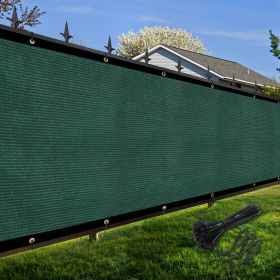 Artpuch Privacy Fence Screen Dark Green Customized Outdoor Mesh Panels for Backyard, Balcony,Patio,Construction Site with Zip Ties (Color: Dark Green, size: 5x40 ft)