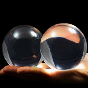 Solid Clear Acrylic Precision Ball +/-0.005", Transparent Small PMMA Resin Spheres (QTY: 2, size: 2")