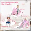 4-in-1 Toddler Slide and Rocking Horse Playset with Basketball Hoop